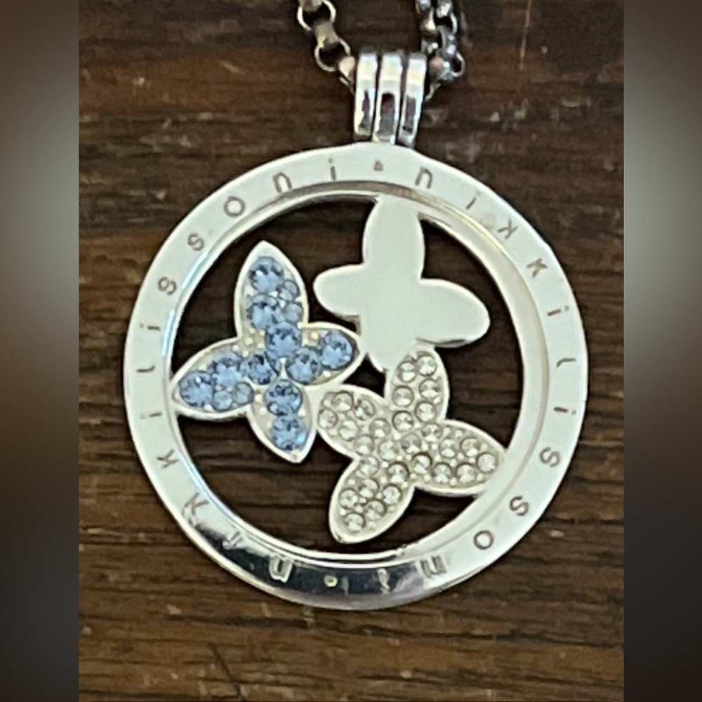 Nikki Lissoni As Pure as a Butterfly pendant necklace silver plated Swarovski